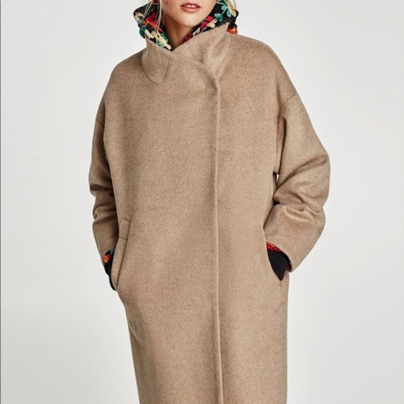 zara wraparound collar coat